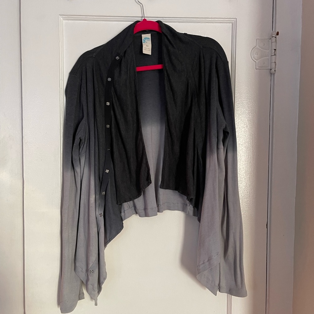 Anthropologie Grey Dip-Dye Cardigan